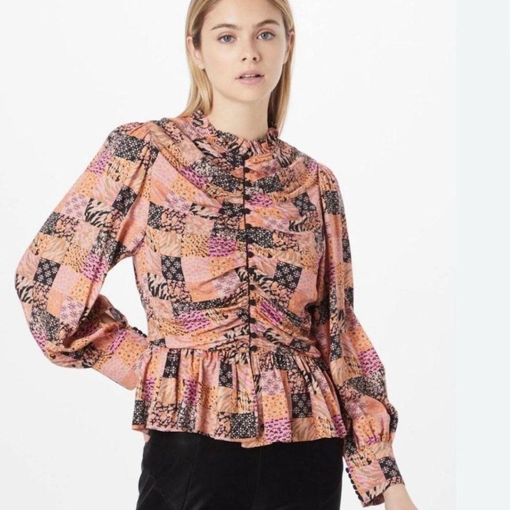 Hoffman Copenhagen Morgane Patchwork Blouse Size 42 US 10 Scandigirl Boho